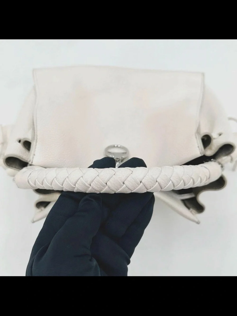 Mulberry Cream Braided-Handle Crossbody Bag